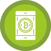 Bitcoin Pay Glyph Due Circle Icon Design vector