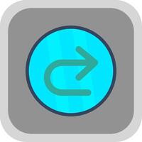 U Turn Flat round corner Icon Design vector