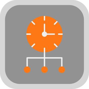Time Optimization Flat round corner Icon Design vector