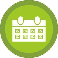 Calendar Glyph Due Circle Icon Design vector
