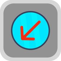 Down Left Arrow Flat round corner Icon Design vector