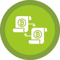 Disturbuted Ledger Glyph Due Circle Icon Design vector