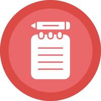 Notepad Glyph Due Circle Icon Design vector