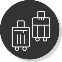 Suitcases Line Shadow Circle Icon Design vector