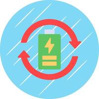 Eco Battery Flat Circle Icon Design vector