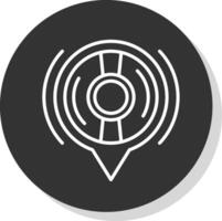 Music Line Shadow Circle Icon Design vector