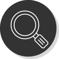 Magnifying Glass Line Shadow Circle Icon Design vector