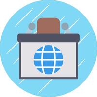 Desk Flat Circle Icon Design vector