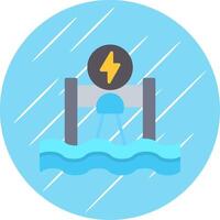 Hydroelectricity Flat Circle Icon Design vector