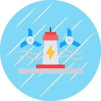 Tidal Power Flat Circle Icon Design vector