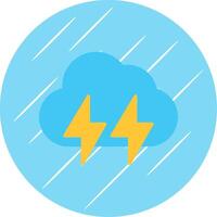 Lightening Flat Circle Icon Design vector