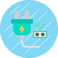 Smart Plug Flat Circle Icon Design vector