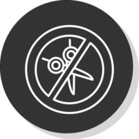 No Scissors Line Shadow Circle Icon Design vector