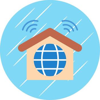 Internet Connection Flat Circle Icon Design vector
