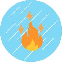 Electric Fire Flat Circle Icon Design vector