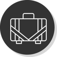 Suitcase Line Shadow Circle Icon Design vector