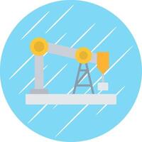 Drilling Rig Flat Circle Icon Design vector