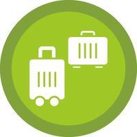 Suitcases Line Shadow Circle Icon Design vector