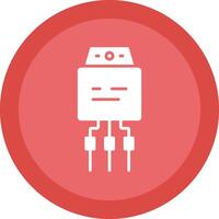 Transistor Line Shadow Circle Icon Design vector