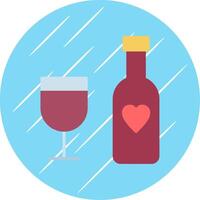 Wine Bottle Flat Circle Icon Design vector