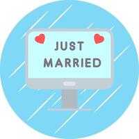 Just Married Flat Circle Icon Design vector