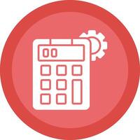 Calculator Line Shadow Circle Icon Design vector