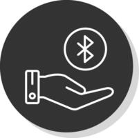 Bluetooth Line Shadow Circle Icon Design vector