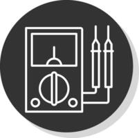 Multimeter Line Shadow Circle Icon Design vector