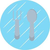 Spoon And Fork Flat Circle Icon Design vector