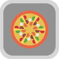 Pizza Flat round corner Icon Design vector