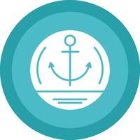 Anchor Glyph Due Circle Icon Design vector