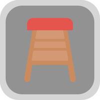 Bar Stool Flat round corner Icon Design vector