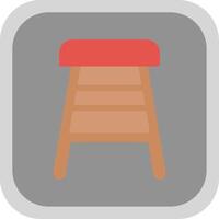 Bar Stool Flat round corner Icon Design vector