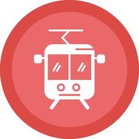 Tram Glyph Due Circle Icon Design vector