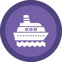 Ship Glyph Due Circle Icon Design vector