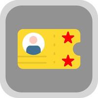 Ticket Flat round corner Icon Design vector