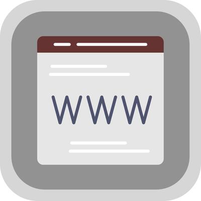 Web Page Flat round corner Icon Design