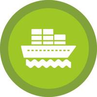 Container Ship Glyph Due Circle Icon Design vector