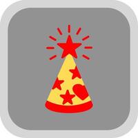 Party Hat Flat round corner Icon Design vector