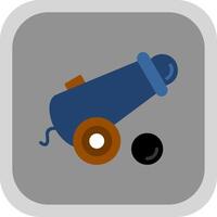 Cannon Flat round corner Icon Design vector