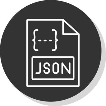 Json Line Shadow Circle Icon Design vector