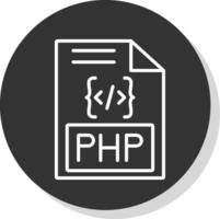 php línea sombra circulo icono diseño vector