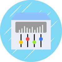 sonido mezclador plano circulo icono diseño vector