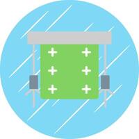 Green Screen Flat Circle Icon Design vector