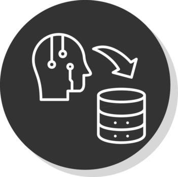 datos transferir línea sombra circulo icono diseño vector