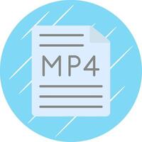 Mp4 Flat Circle Icon Design vector