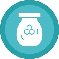Honey Jar Glyph Due Circle Icon Design vector