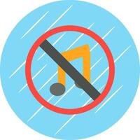 No Music Flat Circle Icon Design vector