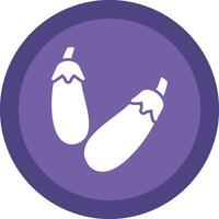 Eggplant Glyph Due Circle Icon Design vector