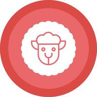 Sheep Glyph Due Circle Icon Design vector